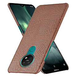 Wewoo Coque Rigide Pour Nokia 7.2 / 6.2 antichoc Crocodile Texture PC + Etui en PU Marron