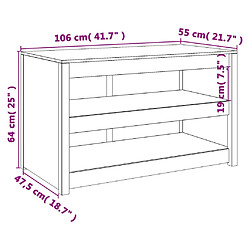 vidaXL Armoire de cuisine d'extérieur noir 106x55x64cm bois pin massif pas cher