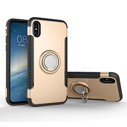 Wewoo Coque renforcée or pour iPhone X Magnétique 360 Degrés Rotation Anneau Armure Housse de Protection