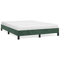 vidaXL Cadre de lit sans matelas vert foncé 140x200 cm velours