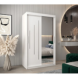 Abiks Meble Armoire YORK 2 À Portes Coulissantes 200/120/62 2 Portes (Blanc/Blanc)