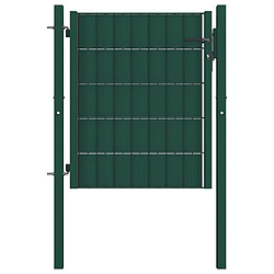 vidaXL Portail de clôture PVC et acier 100x81 cm Vert