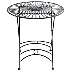 Decoshop26 Table de jardin en métal Ø 71 cm style rustique bronze MDJ10216