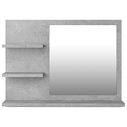 Avis vidaXL Miroir de salle de bain gris béton 60x10,5x45cm bois ingénierie