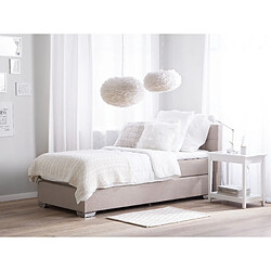 Beliani Lit boxspring en tissu beige 90 x 200 cm ADMIRAL