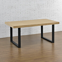 Set de 2 pieds de table Rectangulaire 90 x 72 cm Noir [en.casa] pas cher