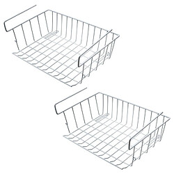 Universal 2 PC Panier de rangement sur l'étagère, armoire inférieure Panier de rangement sur fil Métier à tisser Convient pour la cuisine Compartiment de stockage Étagère C | Sacs Paniers