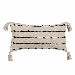 BigBuy Home Coussin Coton Noir Beige 30 x 60 cm