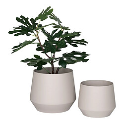 Avis EPIKASA Lot de 2 Pots à Plantes Trofa, Beige, Métal, 25x25x21 cm