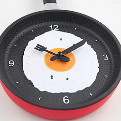 Avis Horloge murale en forme d'oeuf au plat pour cuisine chambre rouge