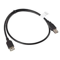 Lanberg USB A 2.0 mâle vers USB A 2.0 femelle câble d'extension 0,7 m noir CA-USBE-10CC-0007-BK