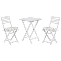 Beliani Ensemble pour bistro avec coussin FIJI Bois Blanc