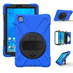 Coque en TPU + Silicone avec béquille pivotante à 360° et bandoulière bleu pour votre Lenovo Tab M8 8 TB-8505F/8505X