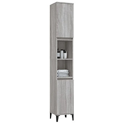 Maison Chic Armoire de bain,Meuble de rangement de salle de bain,Meuble haut sonoma gris 30x30x190 cm bois d'ingénierie -GKD186193 pas cher