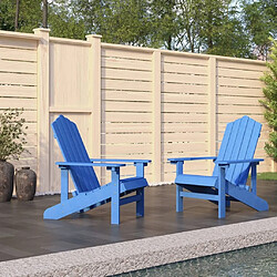 Maison Chic Lot de 2 Chaises de jardin,Fauteuil d'extérieur Adirondack PEHD Bleu aqua -MN32939