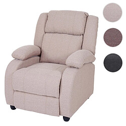 Mendler Fauteuil TV Lincoln, fauteuil de relaxation, tissus ~ crème-gris