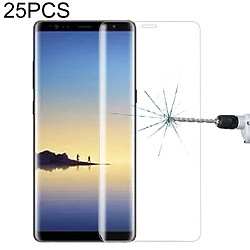 Wewoo Film de verre trempé 25 PCS Pour Galaxy Note 8 0.3mm 9H Dureté de Surface 3D Curved Silk-Screen Protecteur d'écran en plein écran Transparent