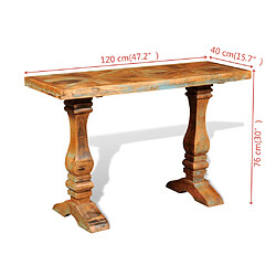 vidaXL Table console Bois de récupération massif pas cher