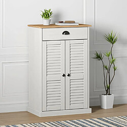 Maison Chic Armoire à Chaussures,Meuble de Rangement à Chaussures VIGO blanc 60x35x96 cm bois massif de pin -MN37100