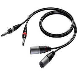 PROCAB - CAB708/1.5 - Cable 1.5M 2 XLR Male 2 Jack Male