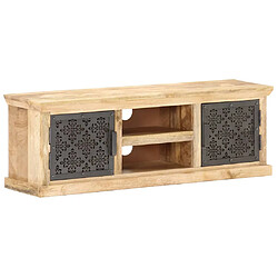 vidaXL Meuble TV avec portes en acier 120x30x40 cm Bois de manguier