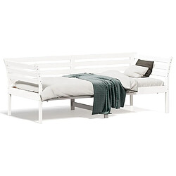 Maison Chic Lit d'appoint | Lit de jour | Lit de repos Blanc 75x190 cm Bois de pin massif -GKD55055