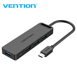 Hub USB C Vention 4 Ports - Haute Vitesse 5 Gbps - Compatible OTG - Large Compatibilité - Couleur Noir