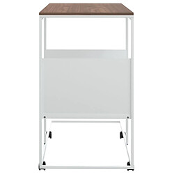 Avis vidaXL Table d'appoint avec roues blanc 55x36x63,5cm bois d'ingénierie