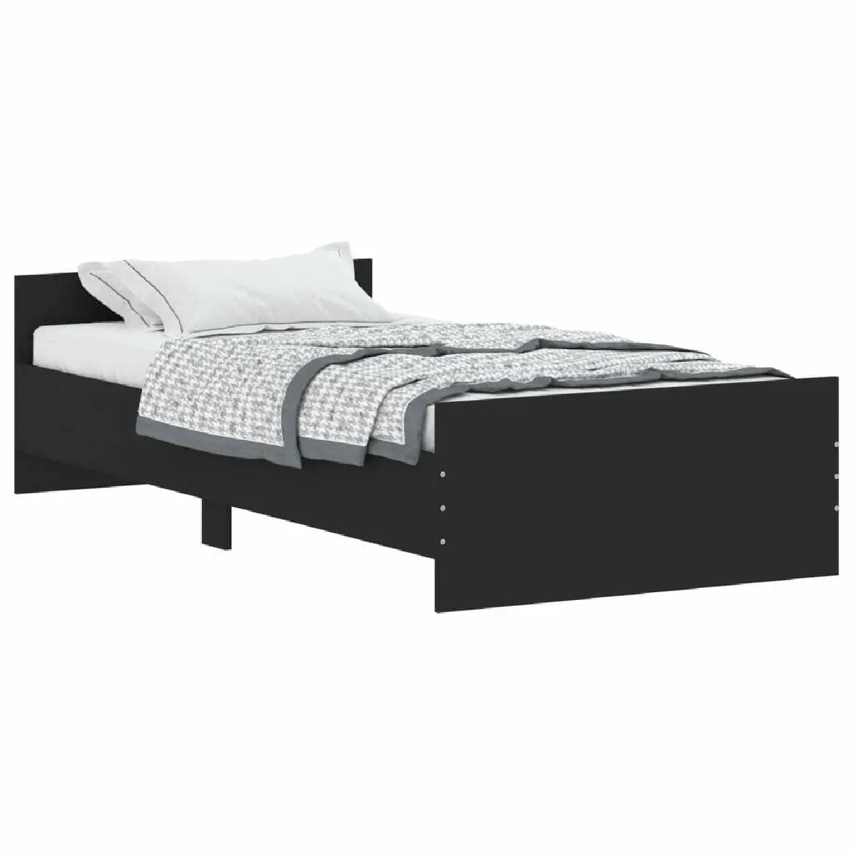 Maison Chic Lit adulte - Lit simple Cadre de lit,Structure du lit Contemporain noir 90x200 cm bois d'ingénierie -MN47044