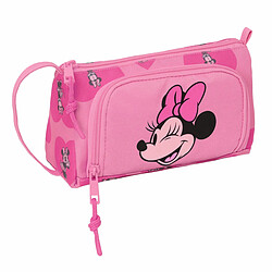 Trousse Scolaire avec Accessoires Minnie Mouse Loving Rose 20 x 11 x 8.5 cm (32 Pièces)