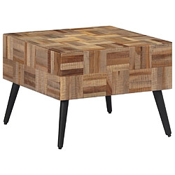 Avis Maison Chic Table basse pour salon | Table à café gris 55x55x40 cm teck de récupération massif -GKD84446