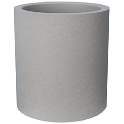 Riviera Pot en plastique rond aspect granit 30 cm Gris clair.