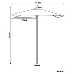 Avis Beliani Parasol de jardin en bois avec toile gris foncé 144 x 195 cm FLAMENCO