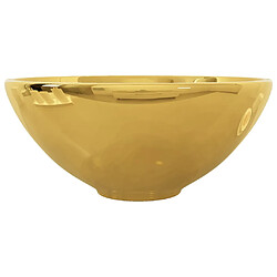 Avis vidaXL Lavabo 32,5 x 14 cm Céramique Doré