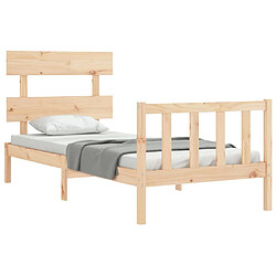 Acheter Maison Chic Cadre/structure de lit avec tête de lit pour adulte - Lit Moderne Chambre 90x200 cm bois massif -MN31900