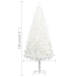 vidaXL Arbre de Noël artificiel aiguilles réalistes blanc 120 cm pas cher