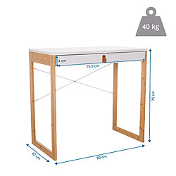 Acheter Bureau / table de travail TAROLO II 80x42x75 cm 1 tiroir blanc hjh LIVING