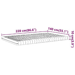 vidaXL Matelas en mousse blanc 140x220 cm 7 zones dureté 20 ILD pas cher