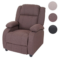 Mendler Fauteuil TV Lincoln, fauteuil de relaxation, tissus ~ couleur d'acajou