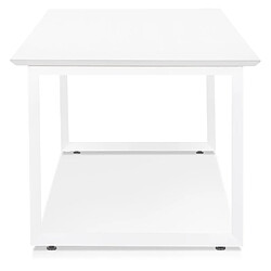 Avis Alterego Grand bureau droit de direction 'GIMINI' en bois et métal blanc - 180x90 cm