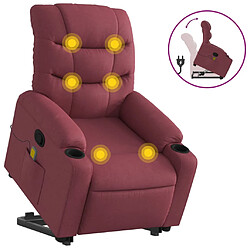 vidaXL Fauteuil inclinable de massage Rouge bordeaux Tissu