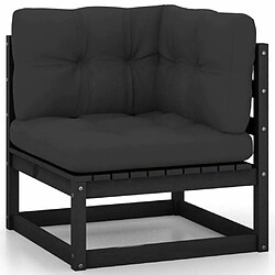 Avis Maison Chic Salon de jardin 10 pcs + coussins - Mobilier/Meubles de jardin - Table et chaises d'extérieur Noir Bois de pin massif -MN31744