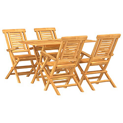 vidaXL Ensemble à manger de jardin 5 pcs Bois de teck massif