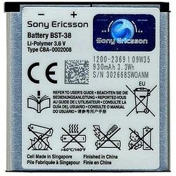 Batterie original Sony-ericsson BST-38 pour Sony Ericsson type BST-38 930 mAh