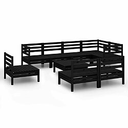 Maison Chic Salon de jardin 9 pcs - Table et chaises d'extérieur - Mobilier/Meubles de jardin Moderne Bois de pin massif Noir -MN27554