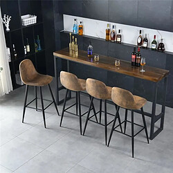 Atmosphera, Createur D'Interieur Lot de 2 tabourets de bar Vladi - marron - Atmosphera pas cher