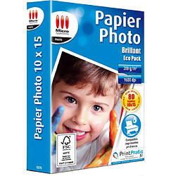 Pack 80 papiers photo brillant 10x15 micro application ma-5375 