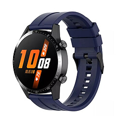 Kit Bracelet En Silicone Lisse Avec Boucle + SportyStyle Phonecare Pour Amazfit Bip 3 - Bleu Foncé / Gris Blanc