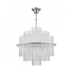 Luminaire Center Suspension Lukas Chrome poli,verre 13 ampoules 48cm