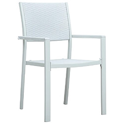 vidaXL Chaises de jardin lot de 4 Blanc Plastique Aspect de rotin